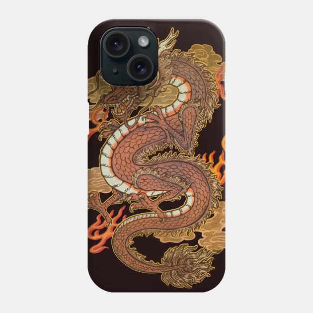 Golden Dragon Phone Case by Villainmazk