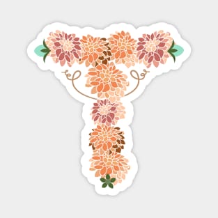 Letter T Floral Magnet