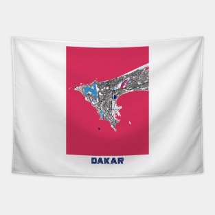 Dakar - Senegal MilkTea City Map Tapestry