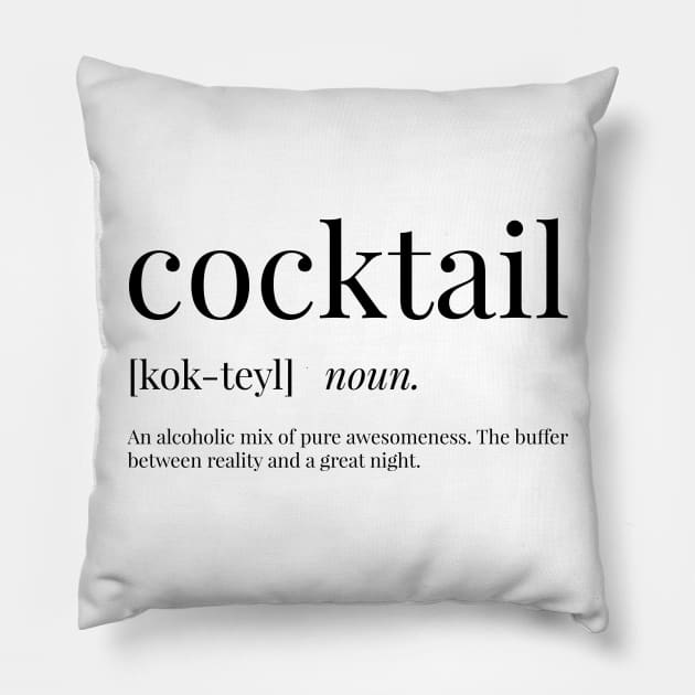 Cocktail Definition Pillow by definingprints