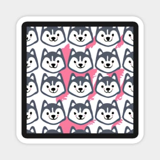 Siberian Husky Pattern Kawaii Magnet