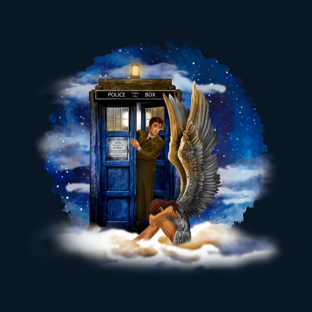 10th Doctor with crying AngeL by Dezigner007