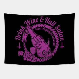 Drink Wine, Worship Satan Tapestry