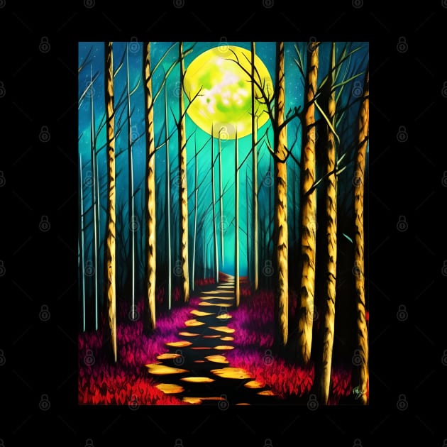 Beautiful Forest Moonlight by Sanzida Design