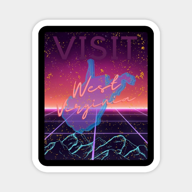 Vaporwave West Virginia Magnet by casualteesinc