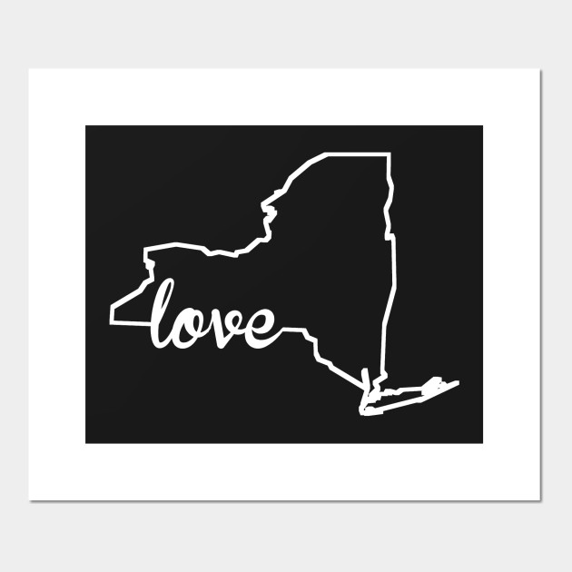 New York Love State Silhouette New York Posters And Art Prints Teepublic