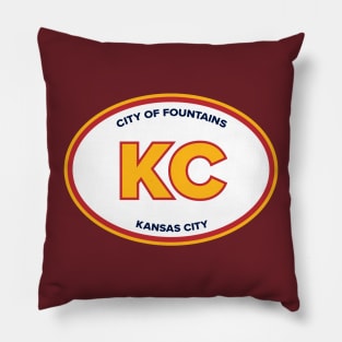 Kansas City Missouri KC Fountains White Oval Pillow