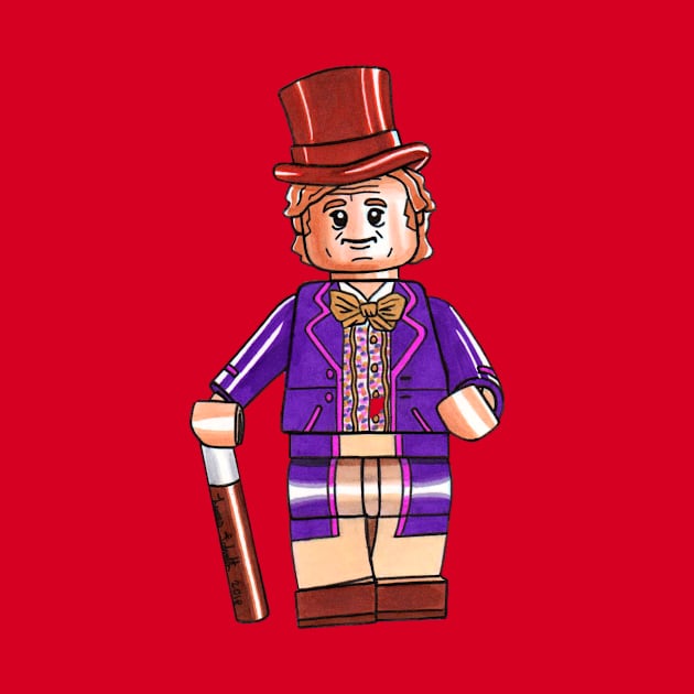 Willy Wonka Minifigure by schultzstudio