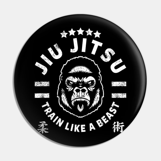 JIU JITSU - TRAIN LIKE A BEAST Pin by Tshirt Samurai