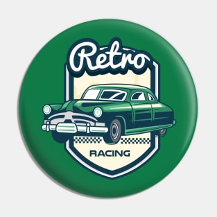 Retro Racing Car Badge Pin