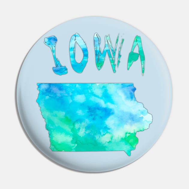 Colorful isolated Iowa state map in watercolor, United states Pin by Mashmosh