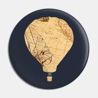 Cartography hot air balloon map Pin