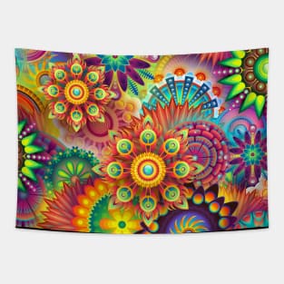 Colorful Flowers Tapestry