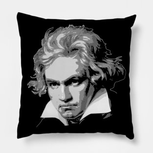 Beethoven Black and White Pillow