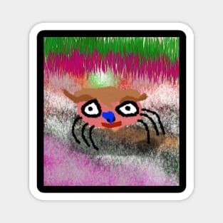 painting of weird spider in grass Magnet