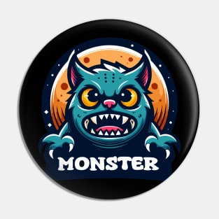 Monster cat Pin