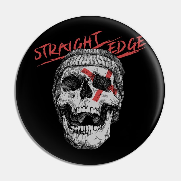 Skull straight edge Pin by akawork280