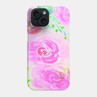 Watercolor Pink Flowers Phone Case