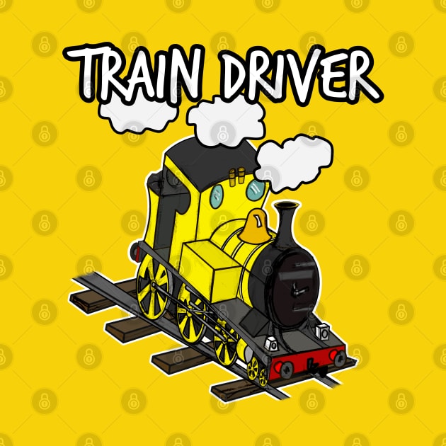 Train Driver Steam Locomotive Rail Enthusiasts (Yellow) by doodlerob