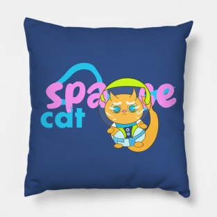 Orange space cat astrocat Pillow