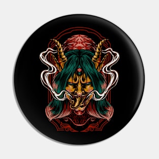 Horned demon Pin