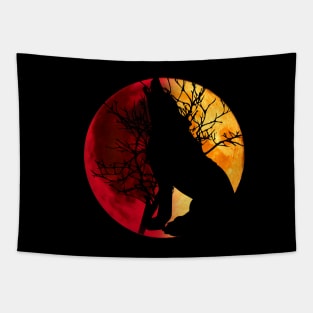 red moon wolf 1 Tapestry