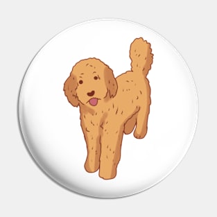 Golden doodle illustration Pin