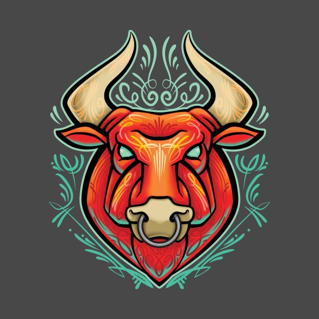 Pinstriped Bull by Mattocks Design