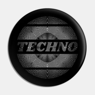 Black and white Techno Pin