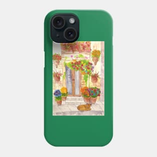 Mediterranean Villa with Flowers and a Cat! Phone Case