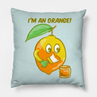 Funny lemon orange Pillow