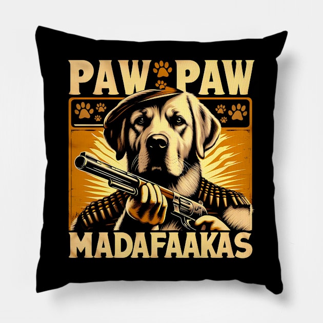 Pew Pew Madafakas Labrador Retriever Crazy Vintage Funny Dog Owners T-Shirt Pillow by T-shirt US