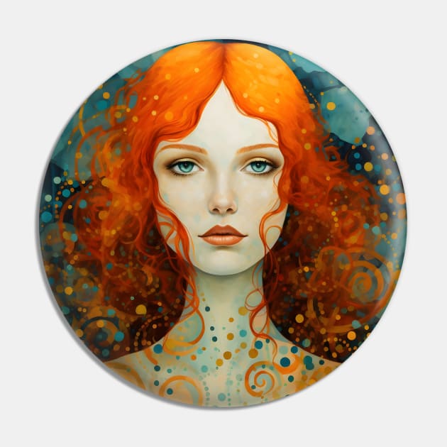 Surreal Redhead Pin by n23tees