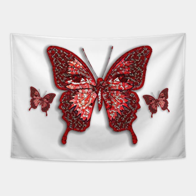 Peppermint Candy Pattern and Butterfly Tapestry by Diego-t