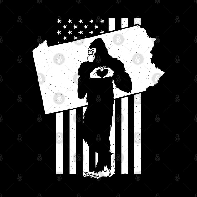 Pennsylvania Bigfoot American Flag by Tesszero