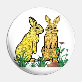 Ribby Rabbits Pin