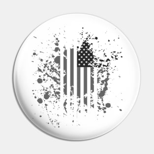 Monochrome American Flag Splash Pin