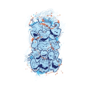 My Little Blue Friends - Streetwear Design T-Shirt