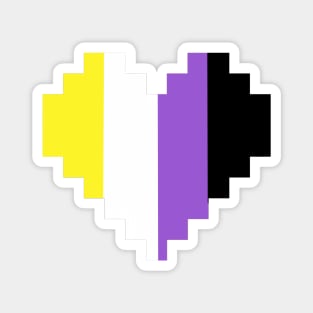 Nonbinary 8-bit Heart Magnet