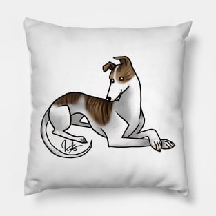 Dog - Greyhound - White and Brindle Pillow