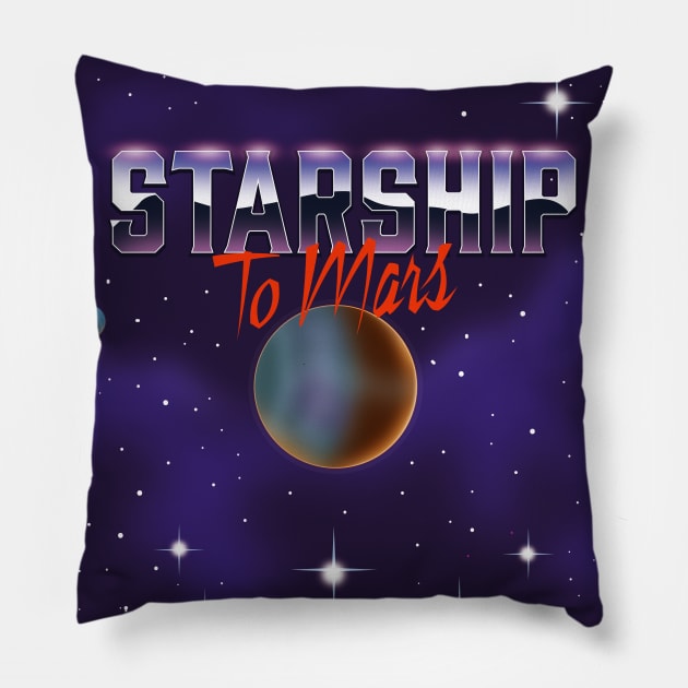 Starship to Mars Pillow by nickemporium1