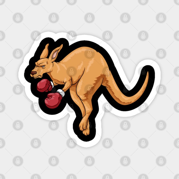 Funny kangaroo as a boxer Magnet by Markus Schnabel