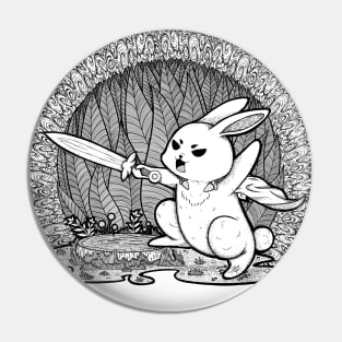 Bunny Warrior Illustration Pin