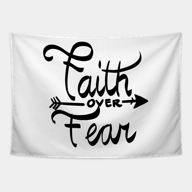 FAITH OVER FEAR - Bible - D3 Designs Tapestry by D3Apparels