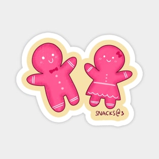 Gingerbread couple in PINK Magnet