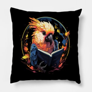 Cockatoo Reads Book Pillow