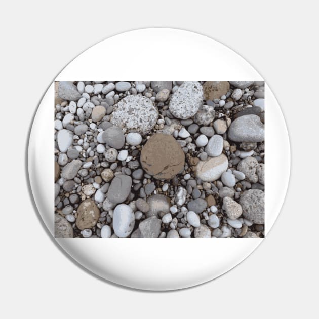 Pebbles on a beach Pin by TyneDesigns