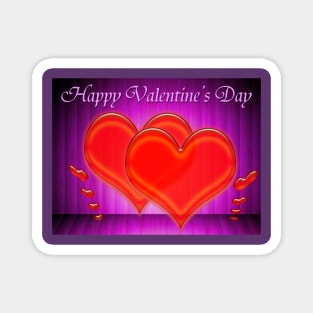 Valentine hearts on purple background Magnet