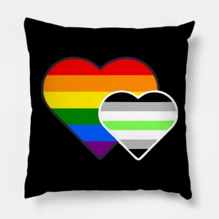 Agender Double Heart Pillow