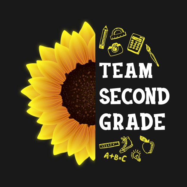 Team Second Grade Shirt First Day Preschool Back to School Sunflower Gift by hardyhtud